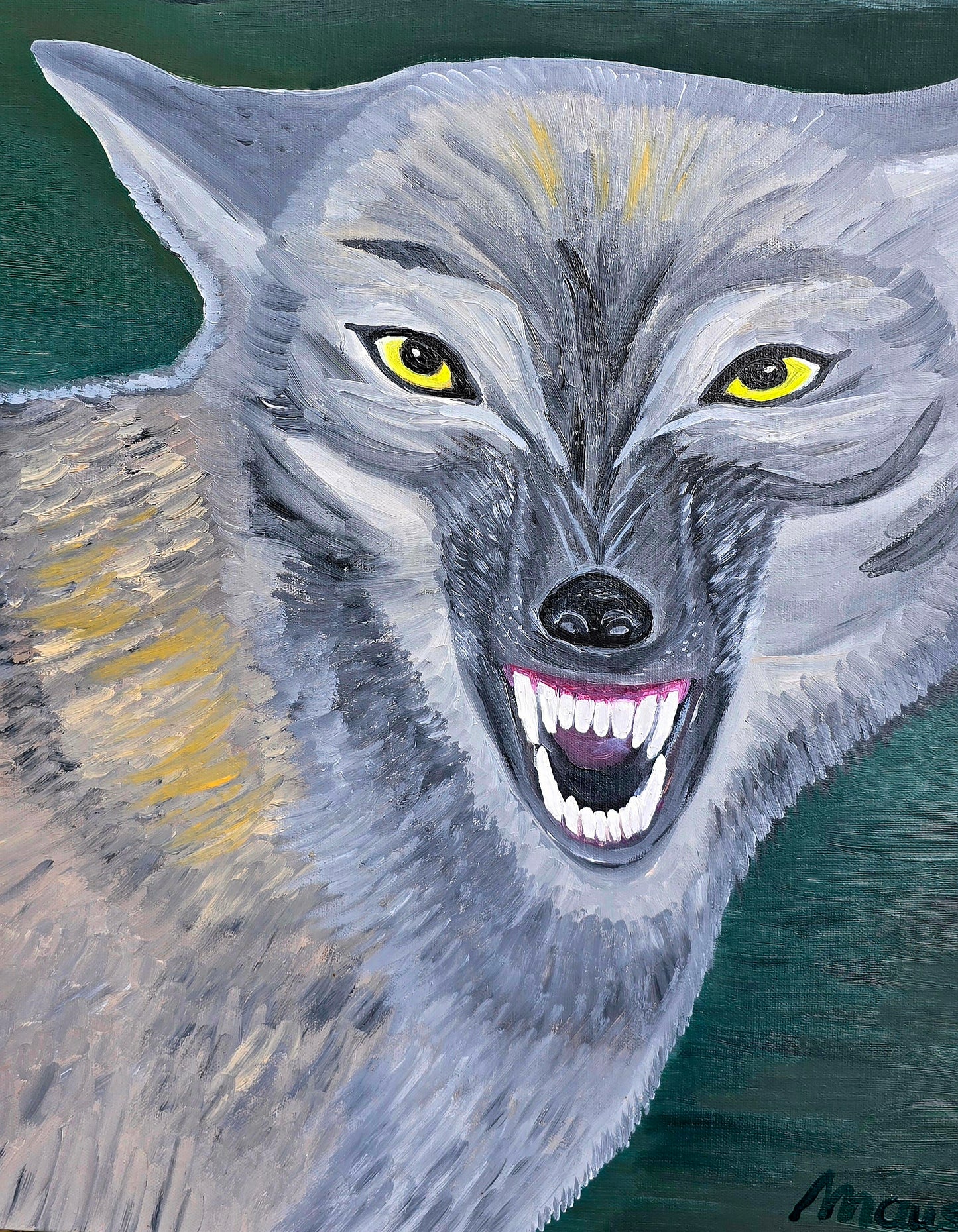 Wolf (Original-Gemälde)