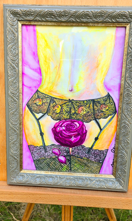 Purple Rose Aquarell (Original-Gemälde)