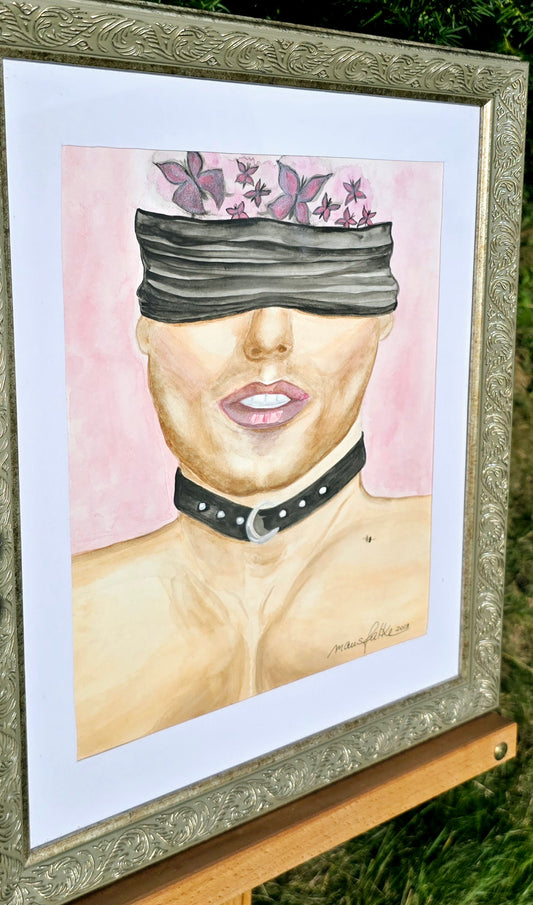 Blind Date Aquarell (Original-Gemälde)
