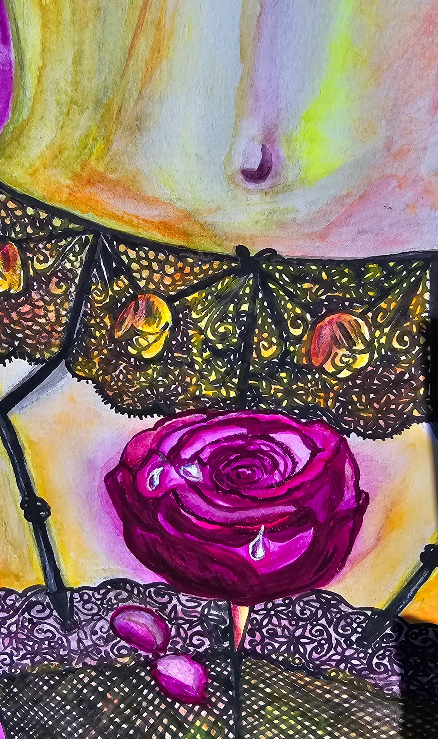 Purple Rose (Original-Gemälde)