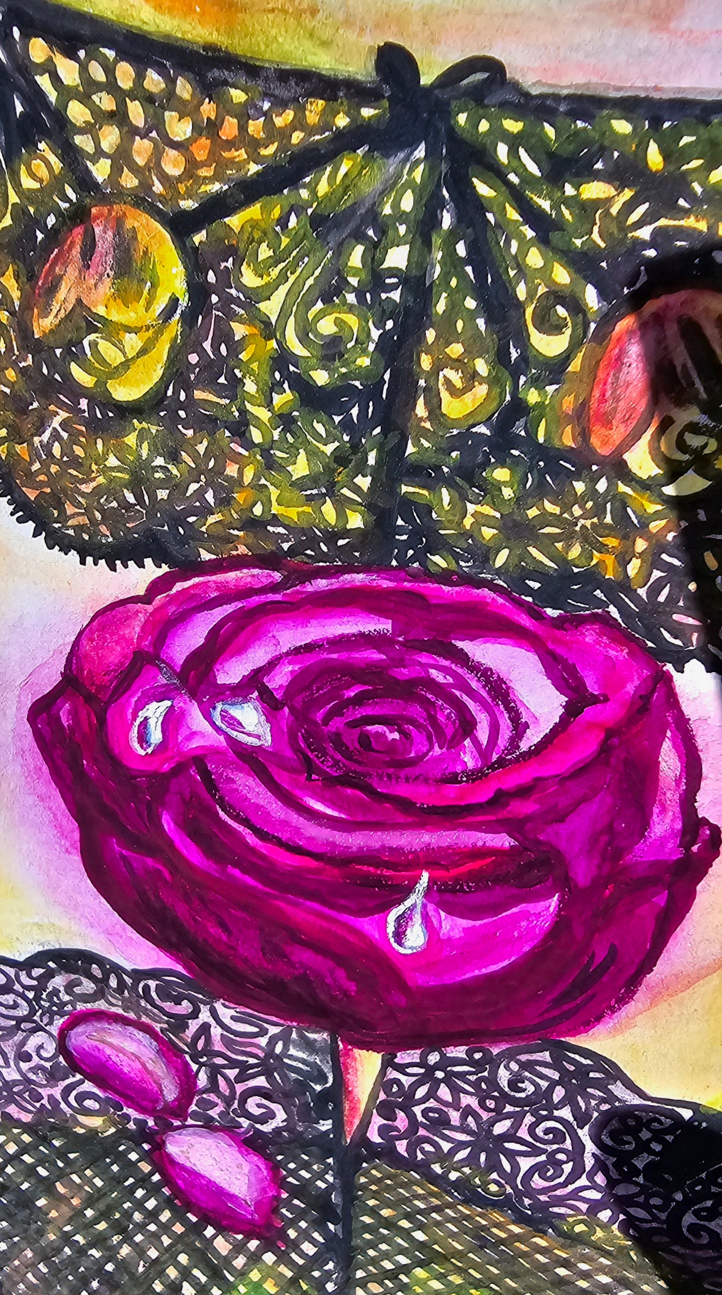 Purple Rose (Original-Gemälde)