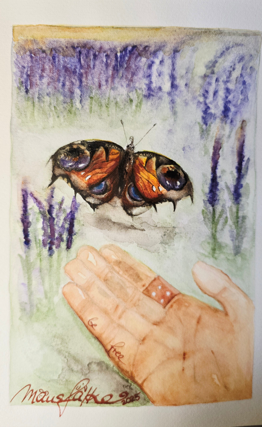 Sei frei, kleiner Schmetterling 🦋 Aquarell (Original-Gemälde)