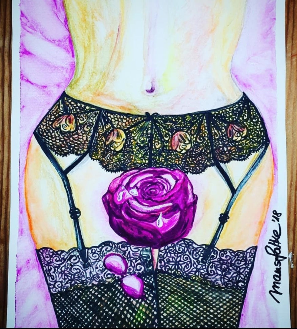 Purple Rose (Original-Gemälde)