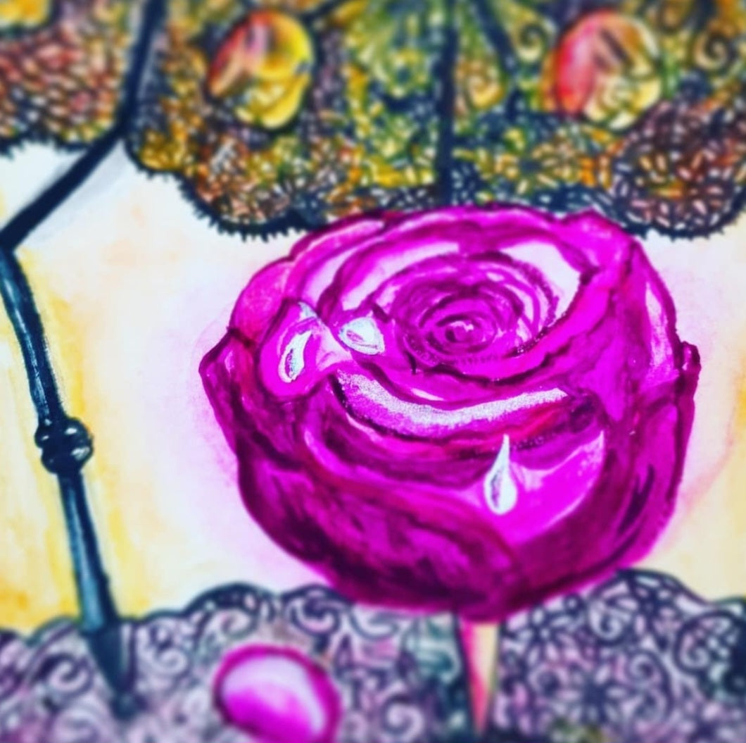 Purple Rose (Original-Gemälde)