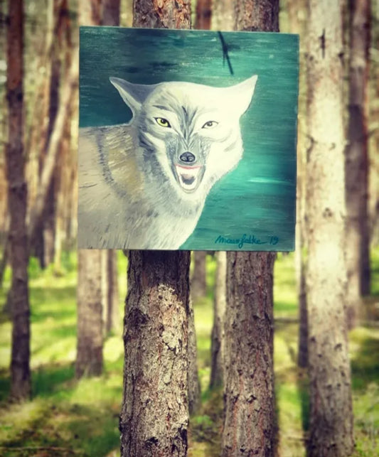 Wolf Ölgemälde (Original-Gemälde)