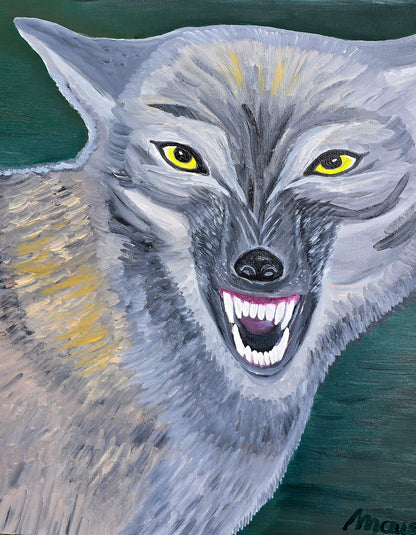 Wolf (Original-Gemälde)