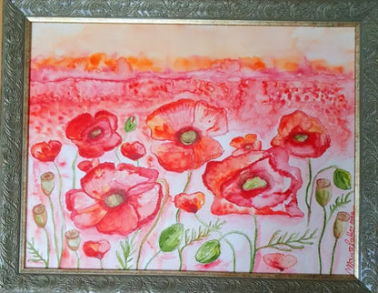 Mohnblumenfeld (Original-Gemälde)